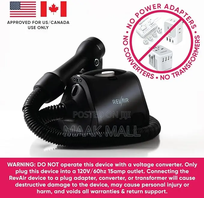 Revair Reverse-Air Dryer, Vacuum Hair Dryer for All Hair Types