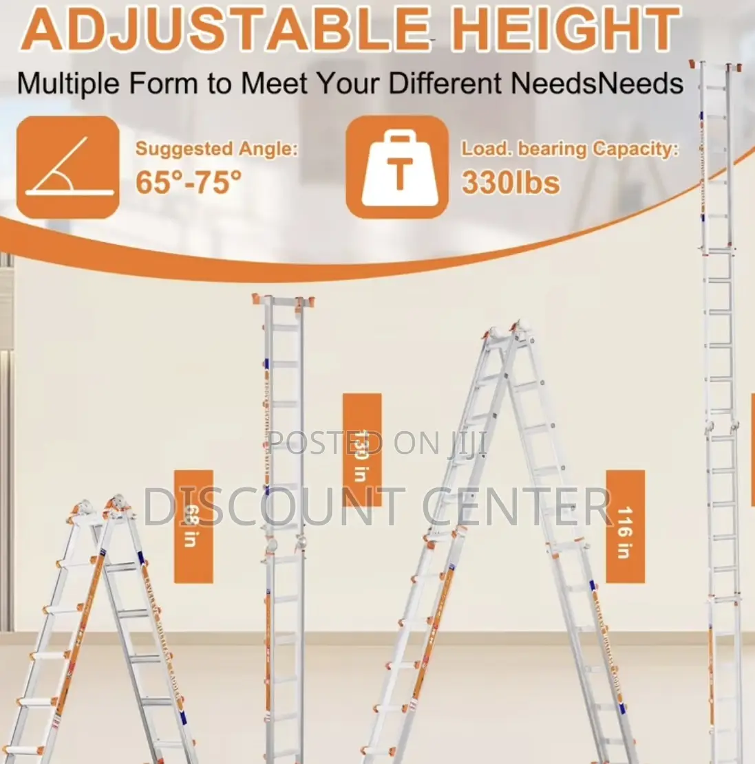 Aluminum Folding Ladder With Ratchet Levelers Wheels