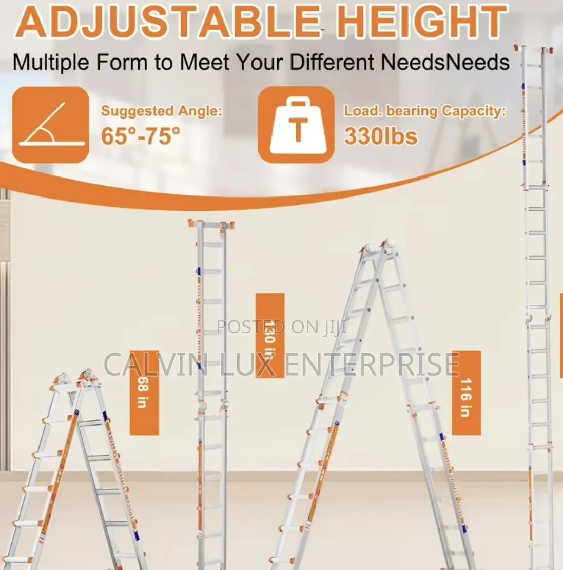 Aluminum Folding Ladder With Ratchet Levelers Wheels