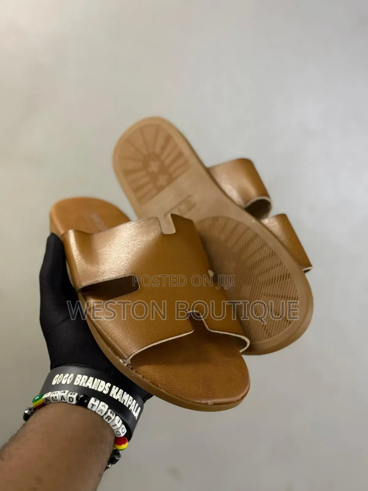 Hermes Brown Rubber Sandals Size 40 to 45 Inches