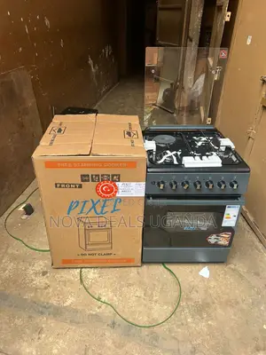 Pixel 60x60 Freestand Black Cooker 3 Gas+1 Electric With Electric Oven