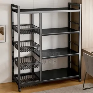 Multi-functional Metal Kitchen Storage Rack With Wheels