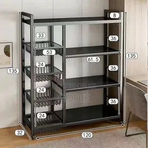 Multi-functional Metal Kitchen Storage Rack With Wheels