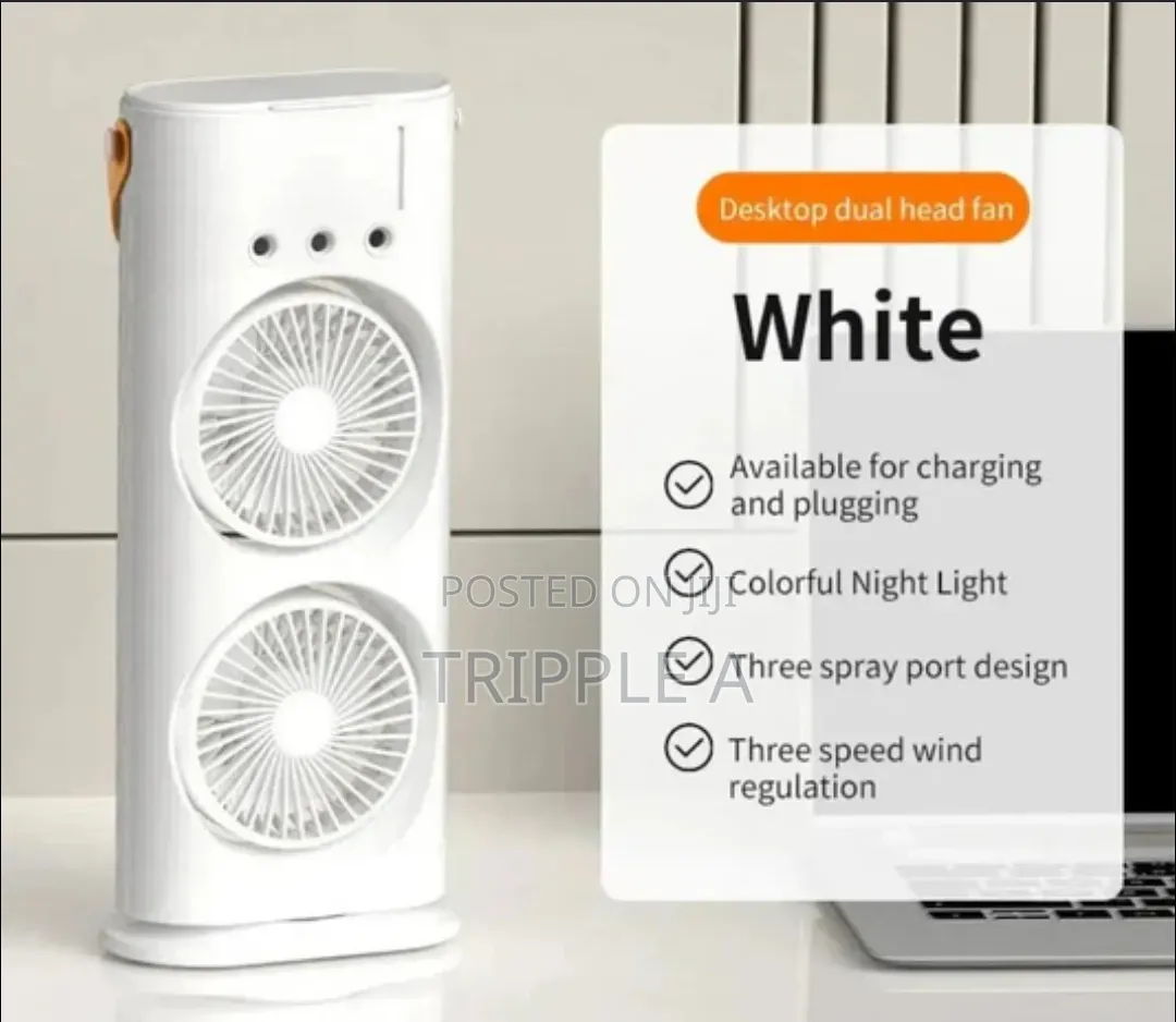 Double Ended Air Conditioner Fan With Mist Spray