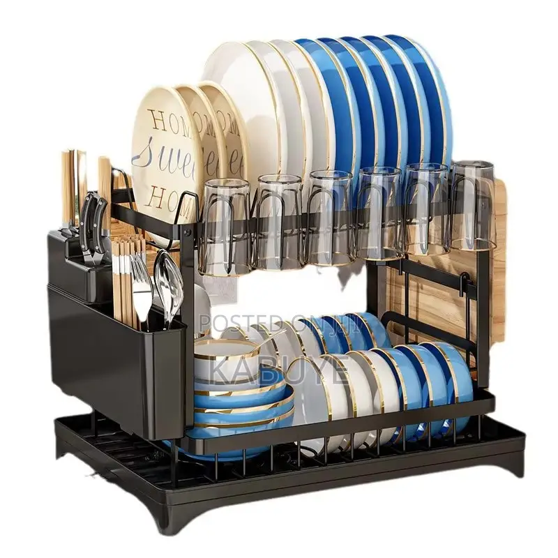 Multifunctional 2-Tier Over-Sink Dish Drying Rack