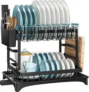 Multifunctional 2-Tier Over-Sink Dish Drying Rack