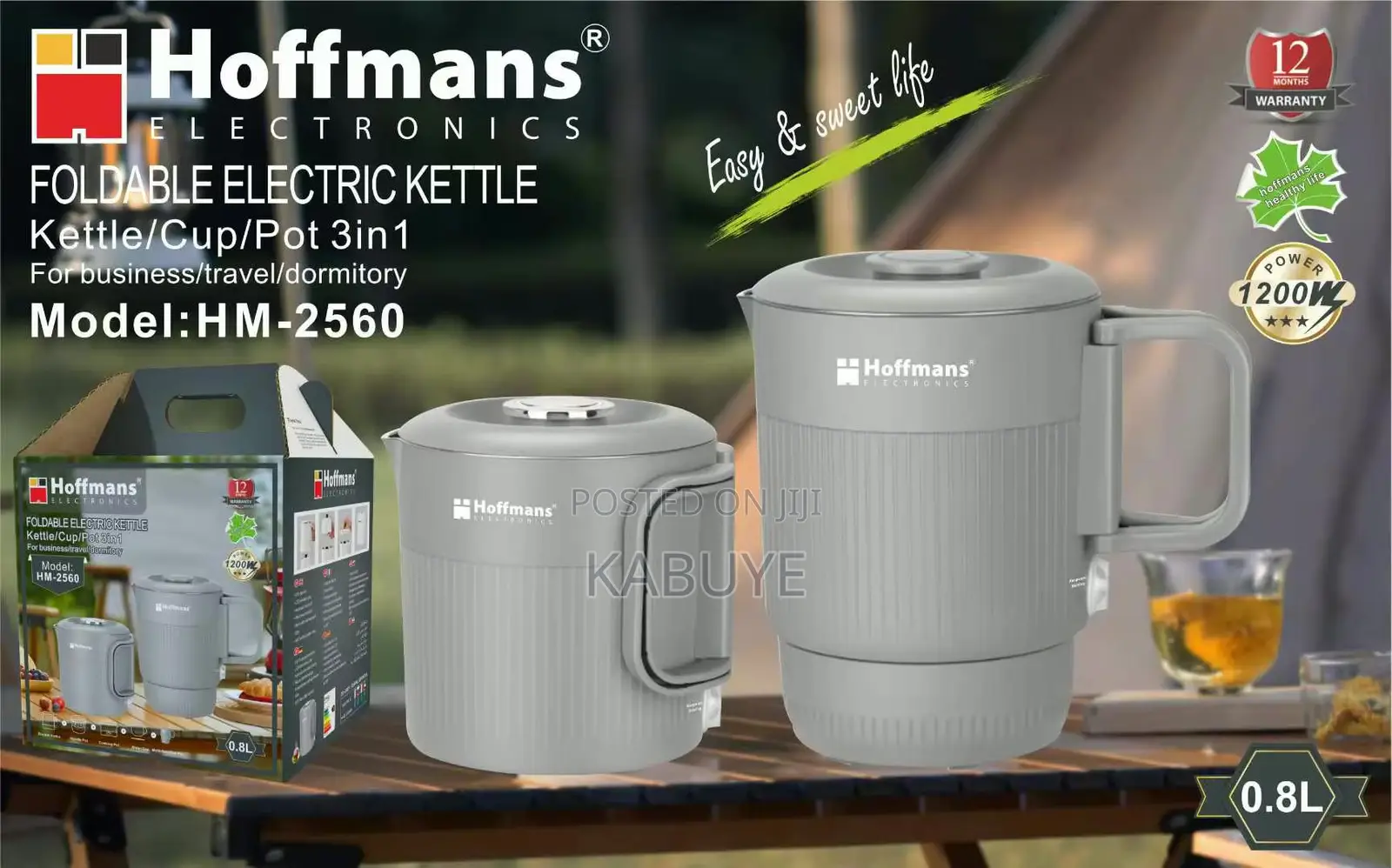 Hoffmans Foldable Electric Travel Kettle