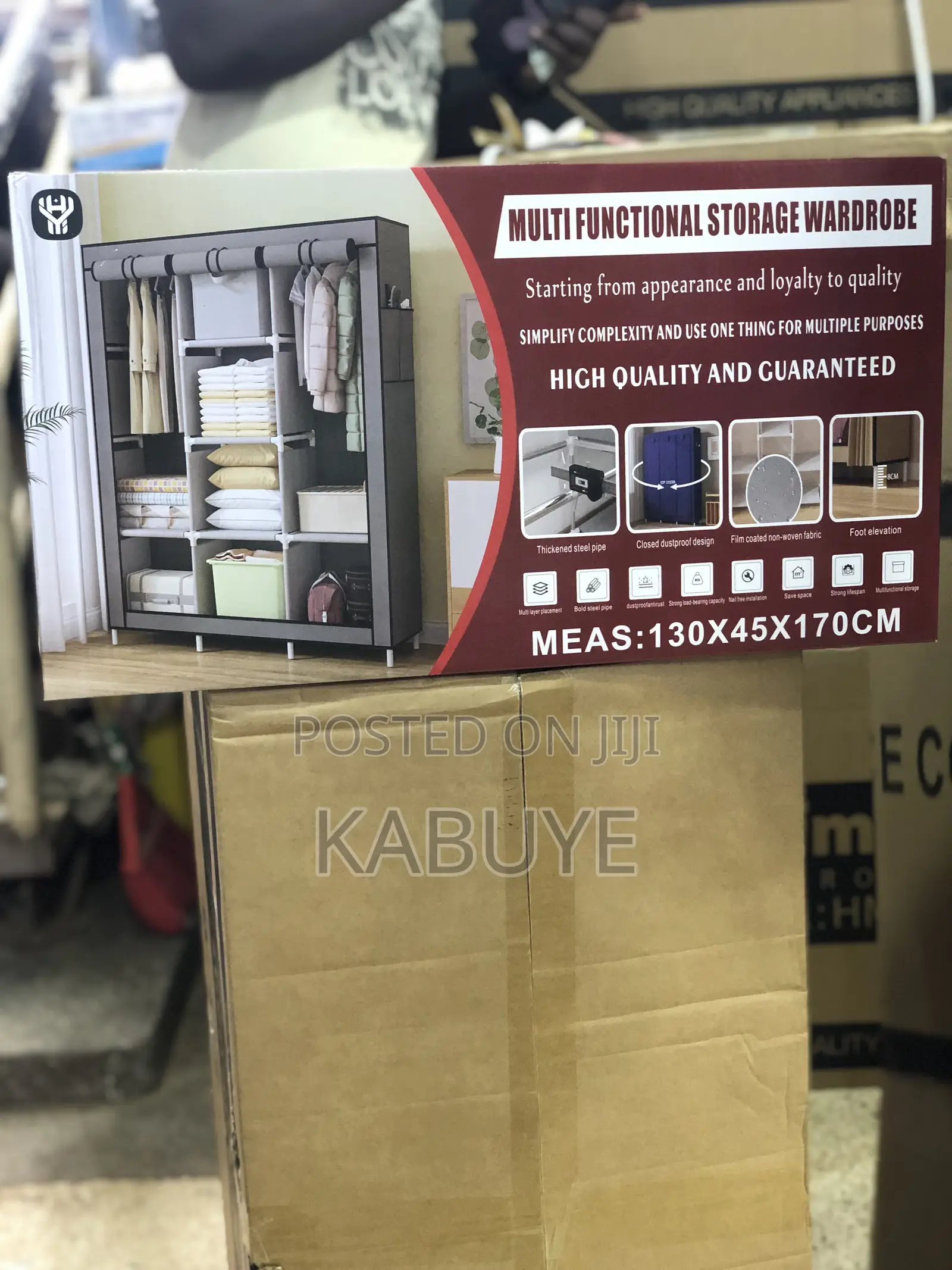 Generic Three-column Portable Clothes Closet Wardrobe