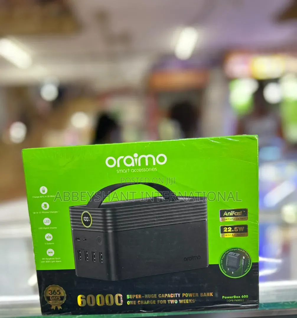 Oraimo Powerbox High-Capacity Portable Power Bank 60000amp Power Bank