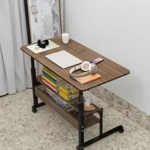 Modern Faux Wooden Mobile Bedside or Laptop Table