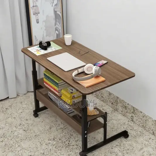 Modern Faux Wooden Mobile Bedside or Laptop Table