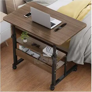 Modern Faux Wooden Mobile Bedside or Laptop Table