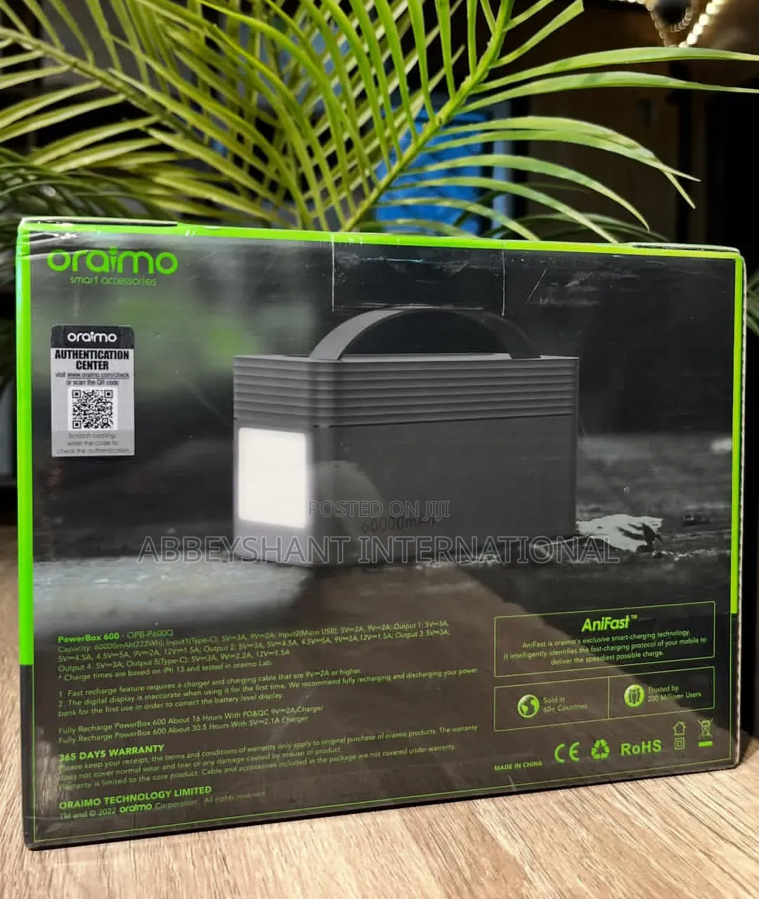 Oraimo Powerbox High-Capacity Portable Power Bank 60000amp Power Bank