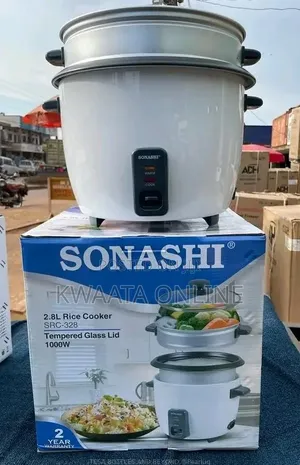 Sonashi 2.8l Rice Cooker With Steamer SRC-328 Tempered Glass Non-Stick