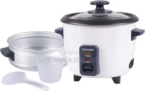 Sonashi 2.8l Rice Cooker With Steamer SRC-328 Tempered Glass Non-Stick