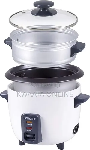 Sonashi 2.8l Rice Cooker With Steamer SRC-328 Tempered Glass Non-Stick