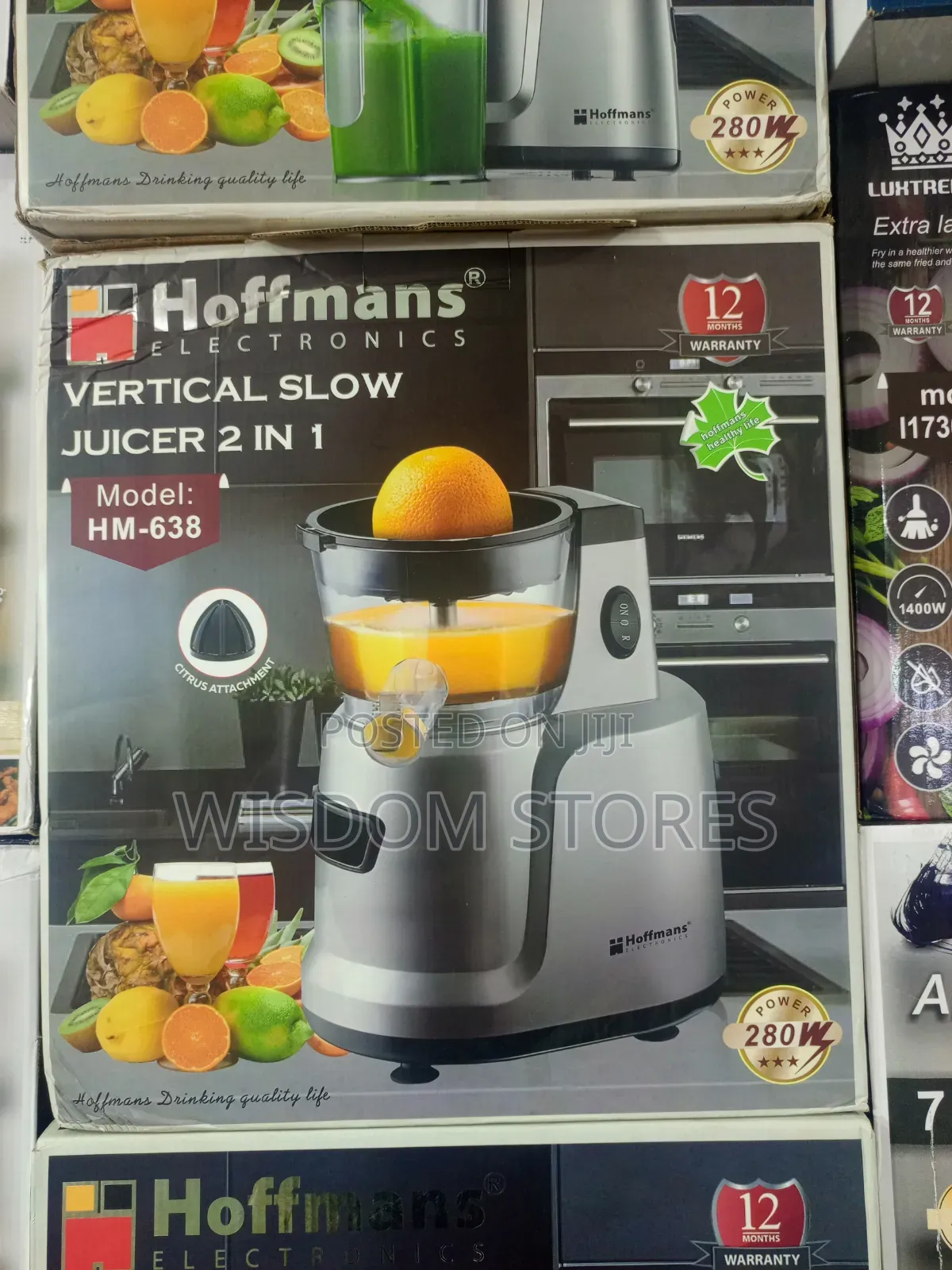 Hoffmans Electronics Hm-638 Vertical Slow Juicer 2 in 1.