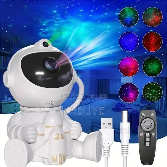 Sitting Astronaut-shaped Galaxy Star Projector Lamp.