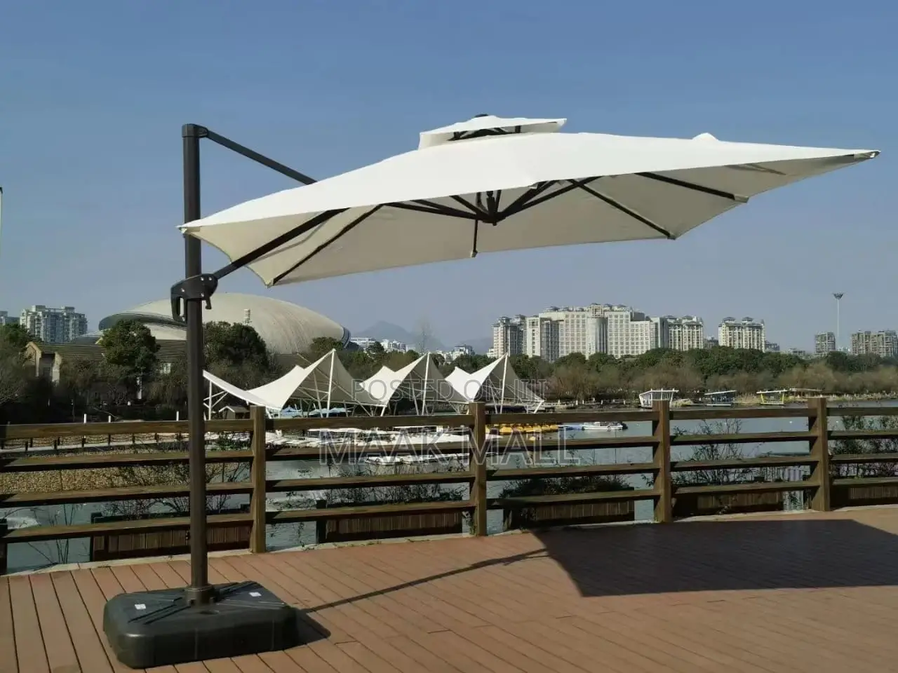 Adjustable Umbrella (Canvas Material) - 3×3 Meters Accomodates 2 Cars