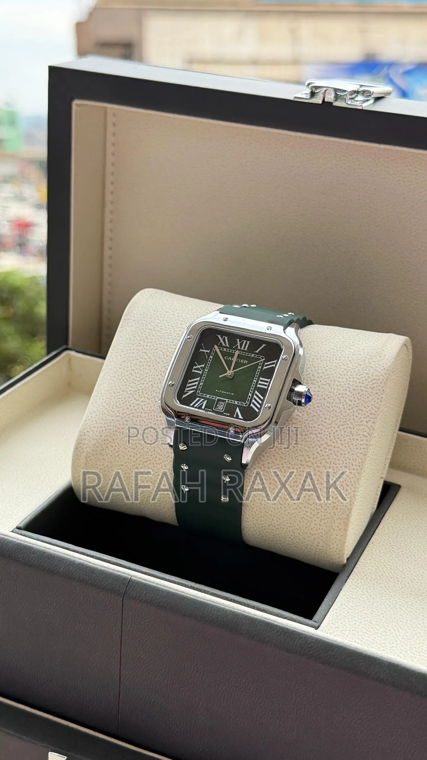 Original Leather Strap Santos De Cartier Large Model Watch