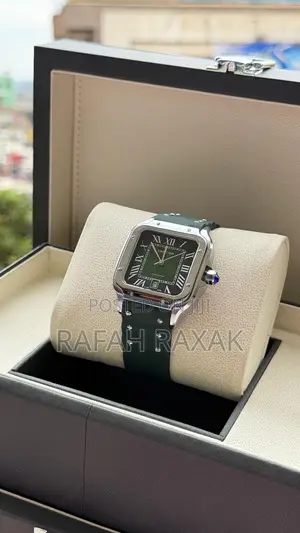 Original Leather Strap Santos De Cartier Large Model Watch
