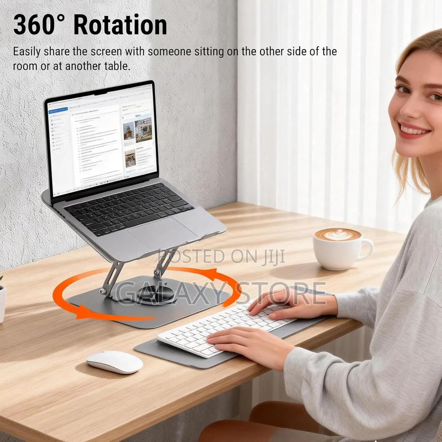 Foldable Laptop Stand Height Rotating Laptop Riser With Ventilation