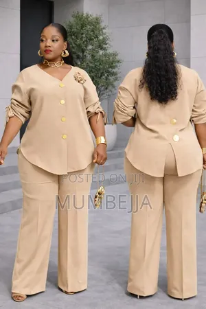 Navy Blue Two Piece Pantsuit