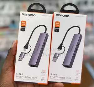Porodo 5-in-1 Multi-Port Hub With 100w Pd Charging Port, . Hub 5in1