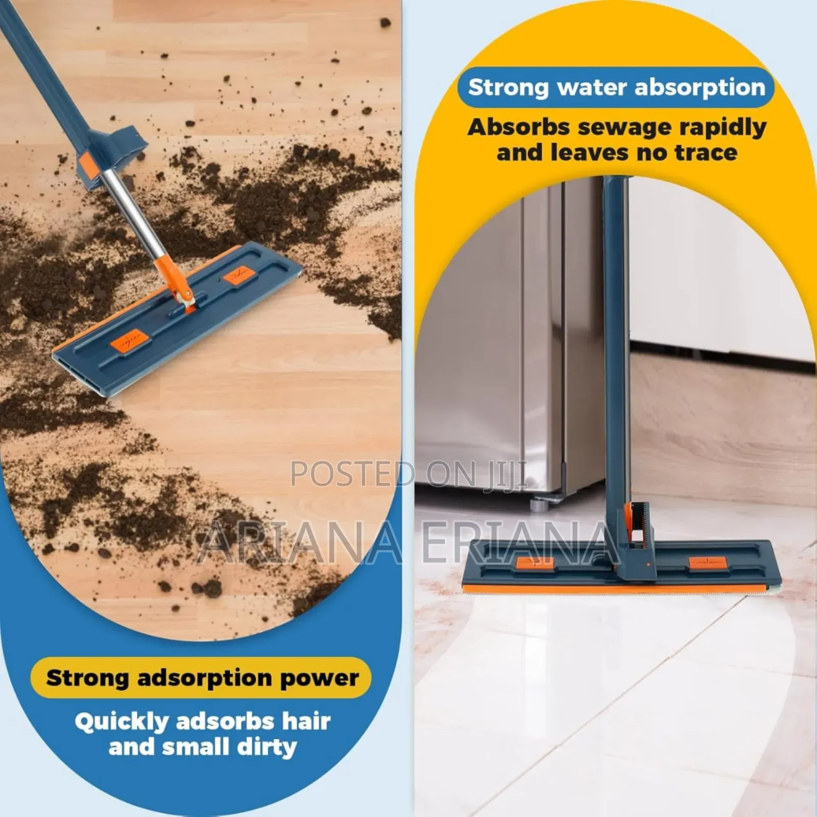 360° Rotating Hands Free Microfiber Flat Floor Mop With a Foldable