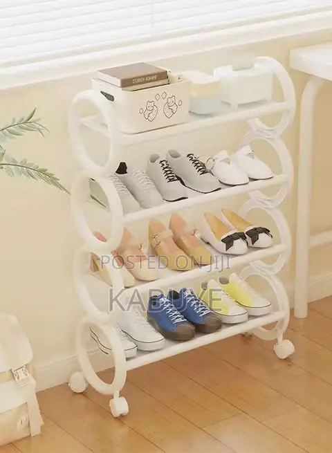 4-tier Rolling Shoe Rack