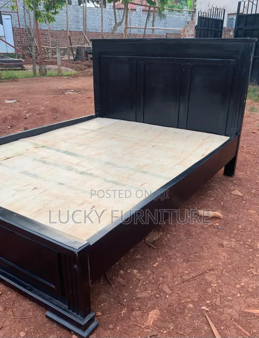Five by Six Wooden Black Bed