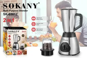 Sokany 2 in 1 High-Quality Stainless Steel Blender