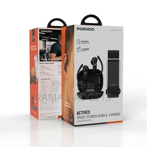 Porodo Activex Smart Fitness Band and Earbuds Combo