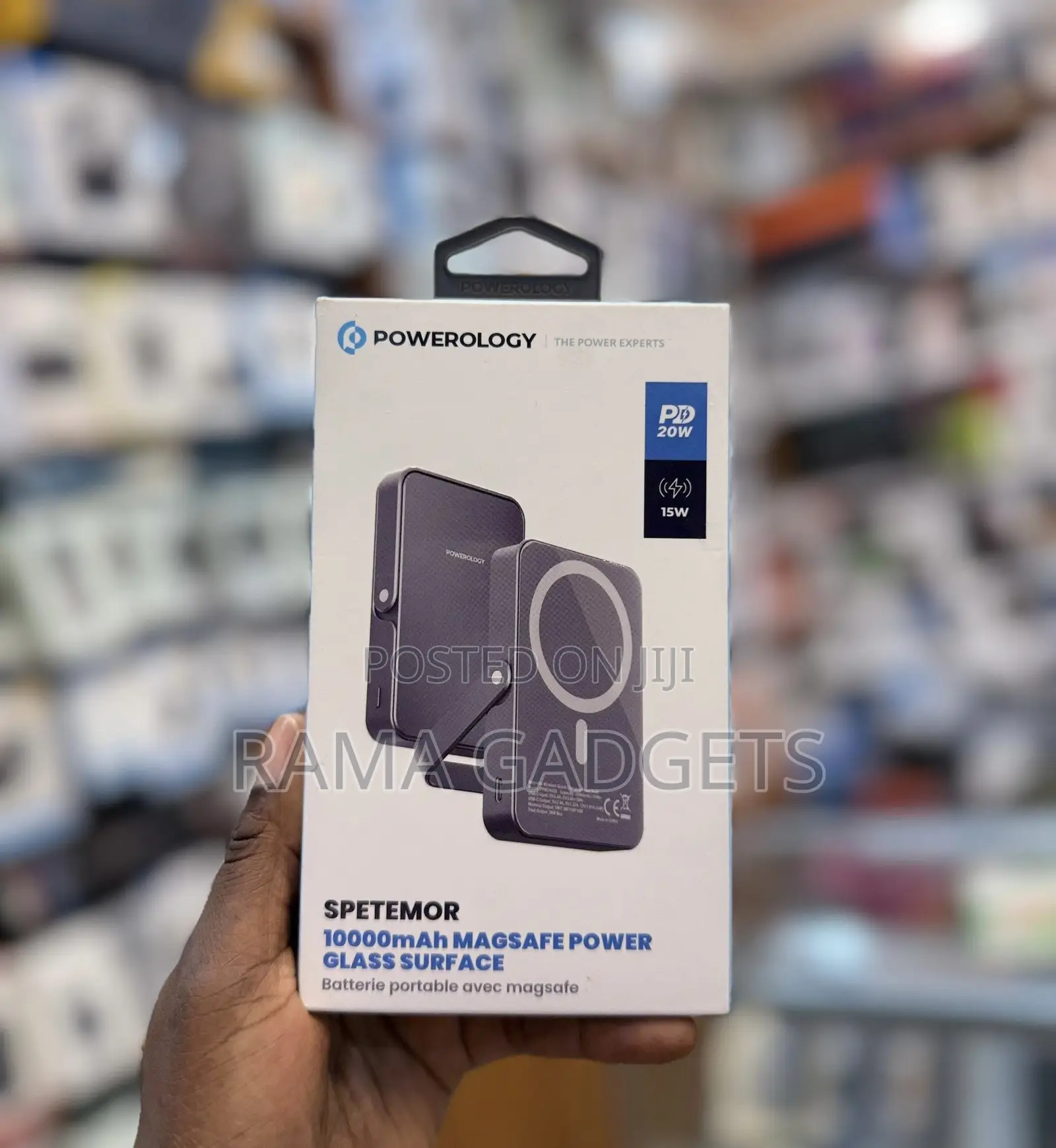 Powerology Spetemor 10000mah Magsafe Power Bank With a Glass Surface.