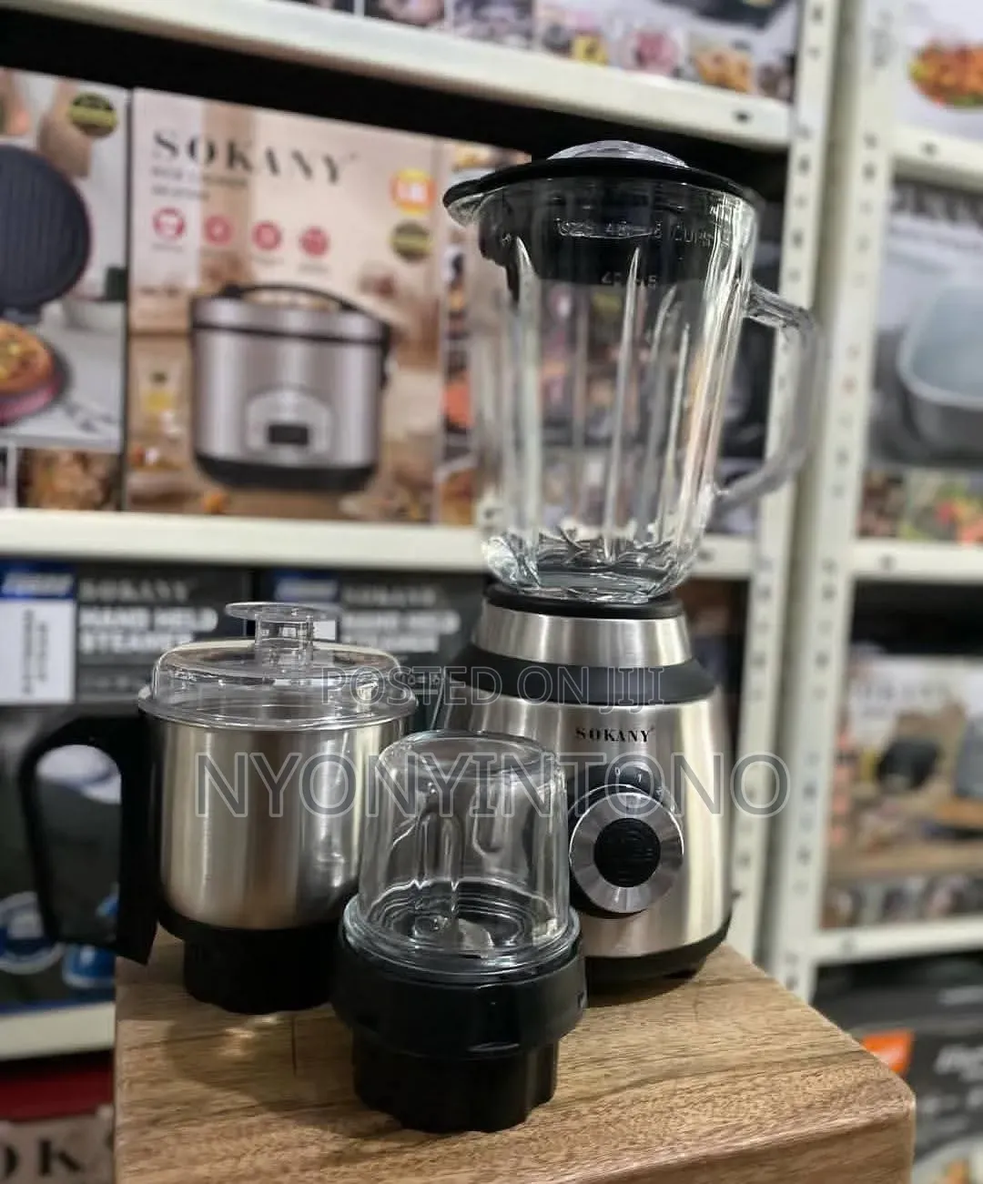 Sokany 3 in 1 Stainless Steel Blender ,Chopper and Grinder