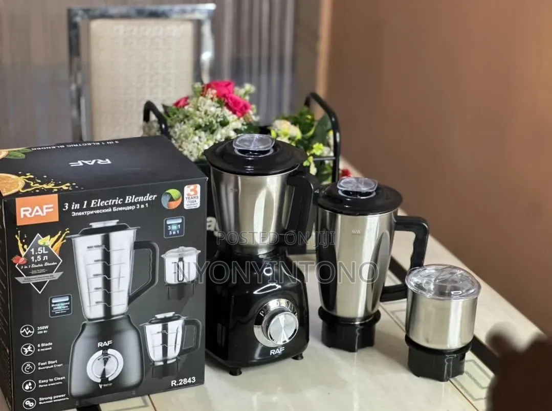 Raf 3 in 1 Metallic Blender, Chopper and Grinder R2843