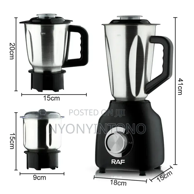 Raf 3 in 1 Metallic Blender, Chopper and Grinder R2843
