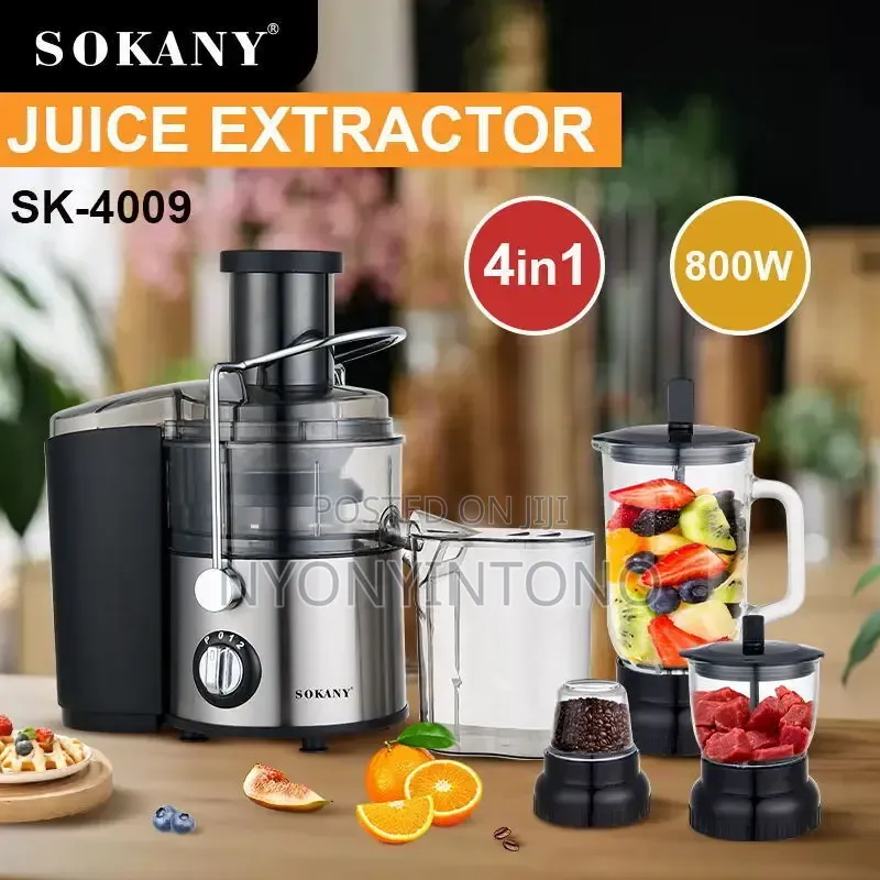 Sokany 4 in 1 Juicer, Blender,Chopper and Grinder Sk-4009