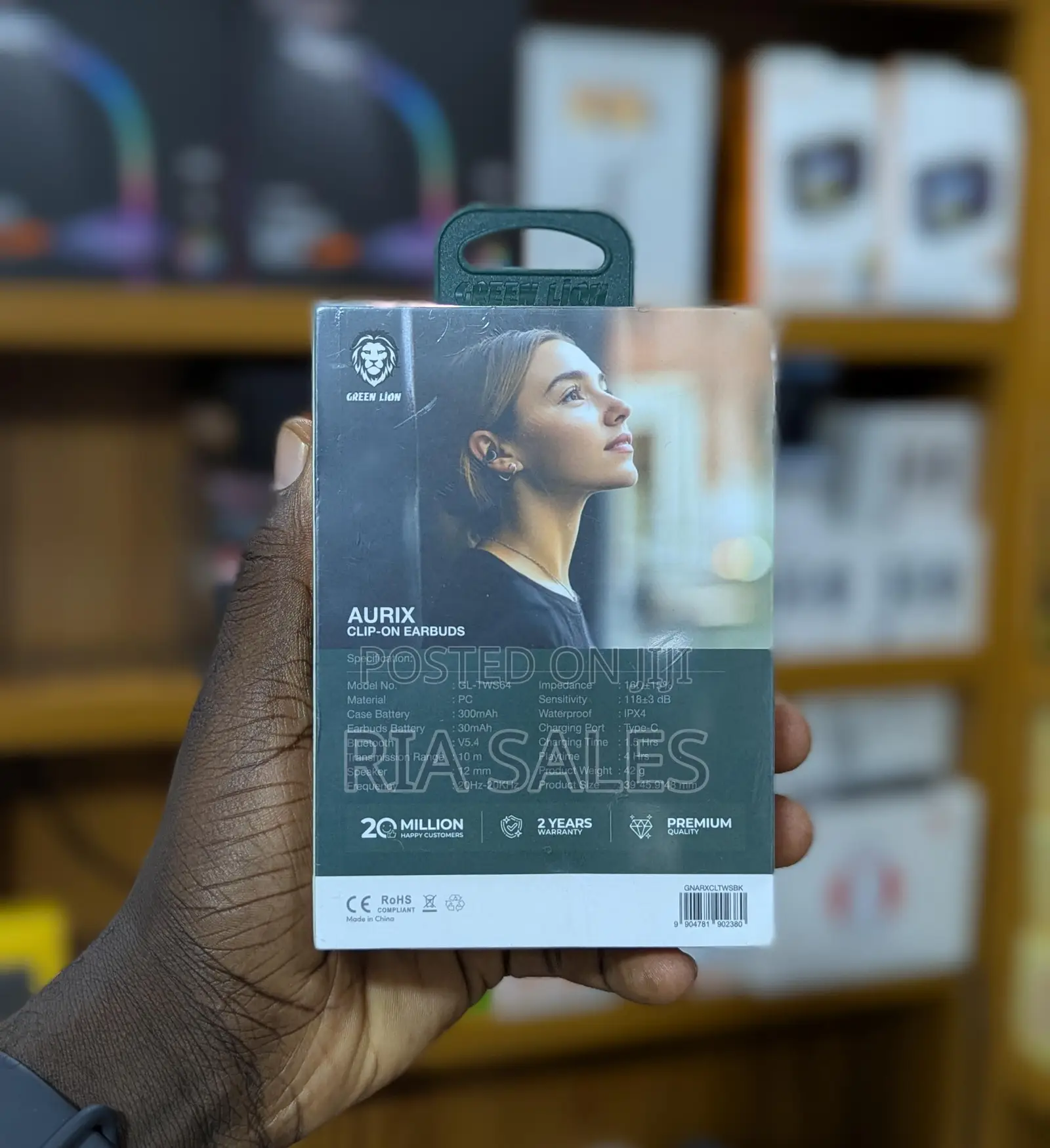 Green Lion Clip-on Earbuds