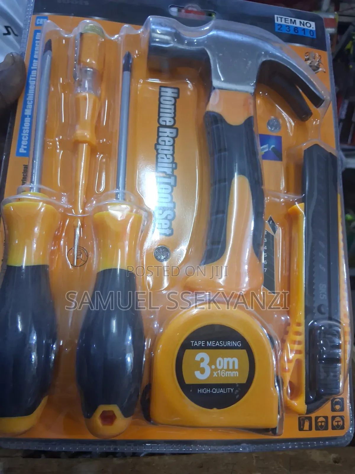Home Repair Tool Set Featuring Orange and Black Ergonomic Handles
