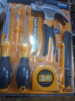Home Repair Tool Set Featuring Orange and Black Ergonomic Handles