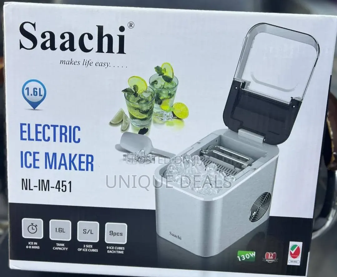 Saachi Electric Ice Maker, 1.6 Liters Water Tank Capacity
