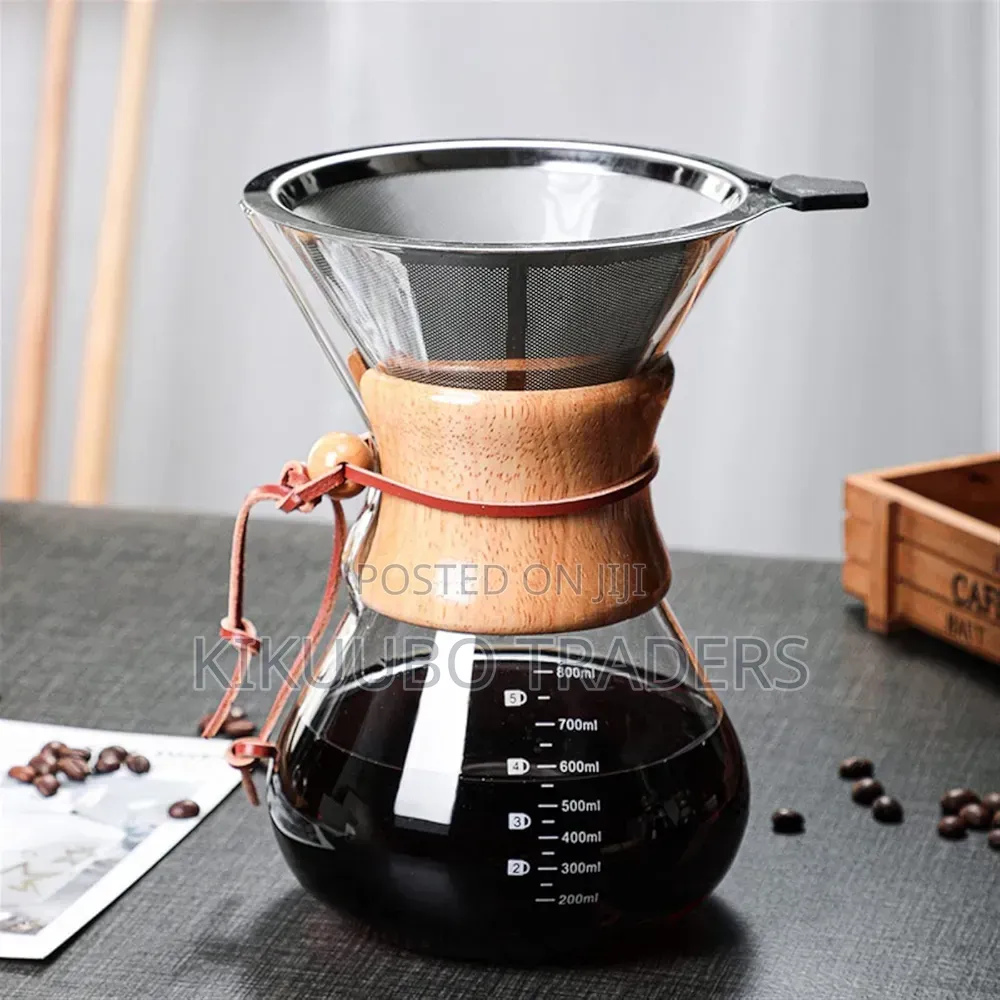 Glass Pour-Over Coffee Maker With a Stainless Steel Filter 800ml
