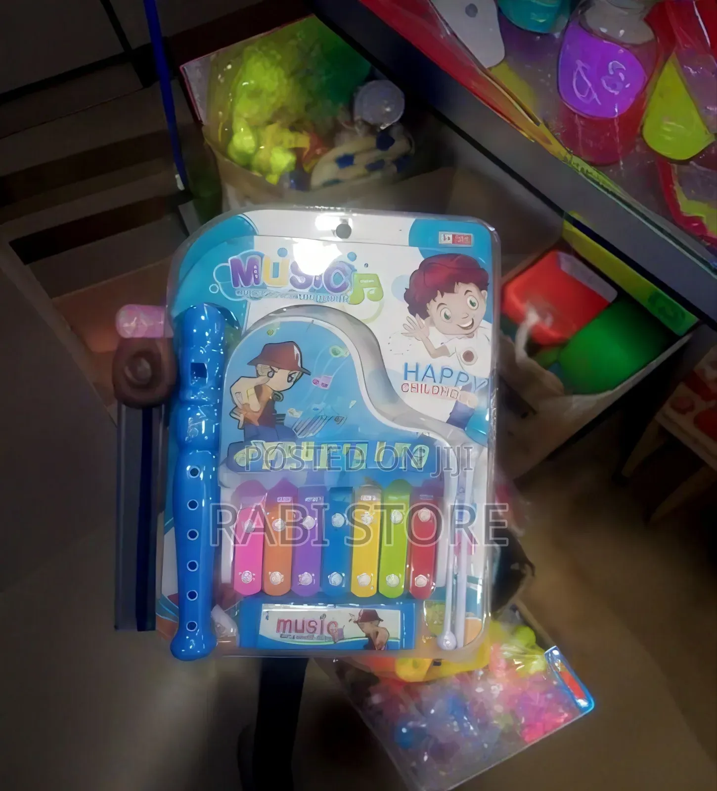 5-Key Plastic Xylophone and Piano Musical Toy Set