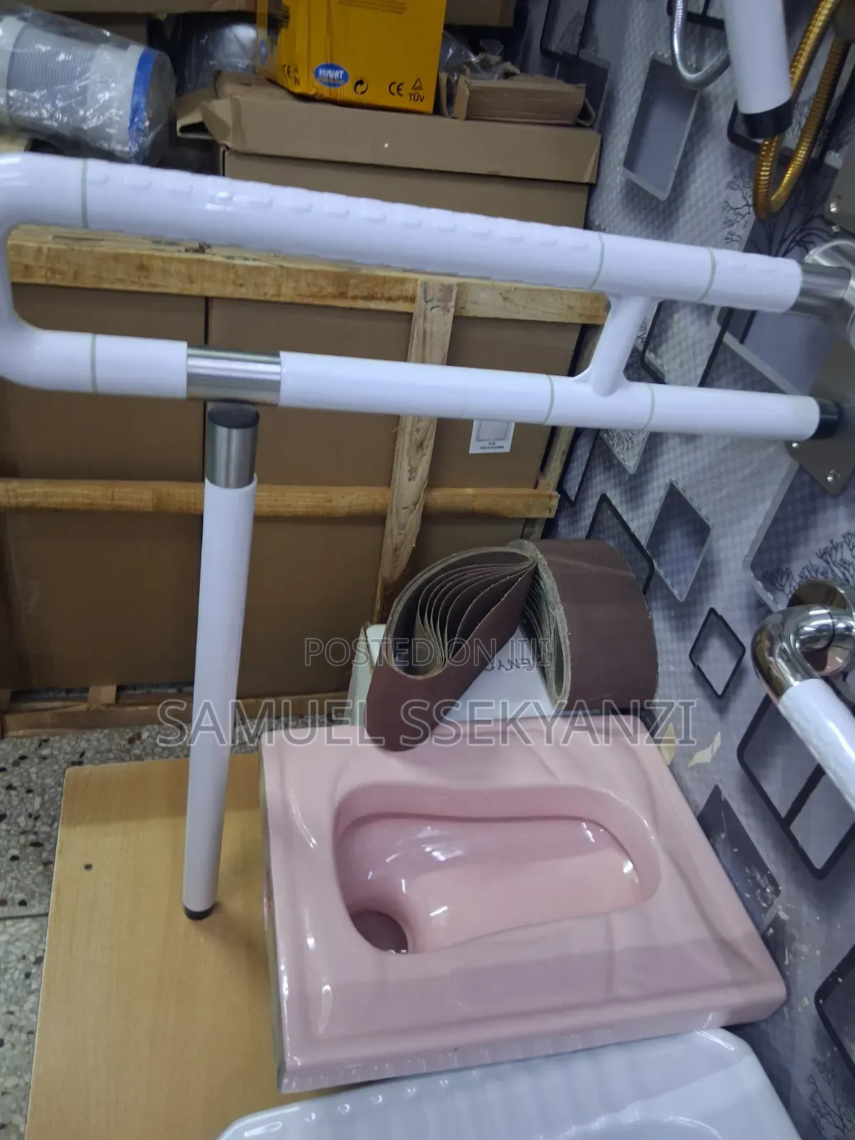 This Is A Pink Ceramic Squatting Pan Toilet, Similar