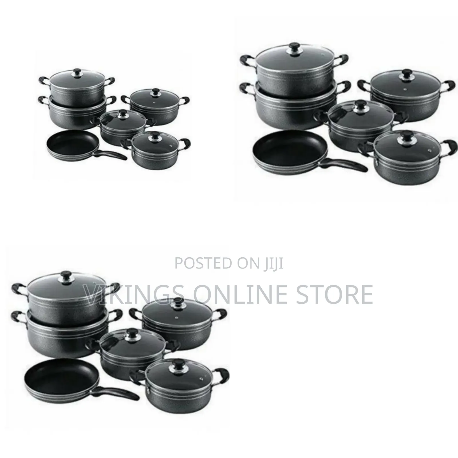 Tornado 11 Piece Non-Stick Saucepans Cookware Dishes Pots- Black