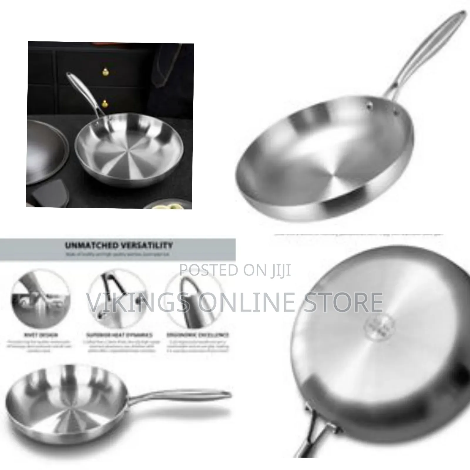 26cm Stainless Steel Uncoated Omelette Frying Pan, Frying Pan Skillet