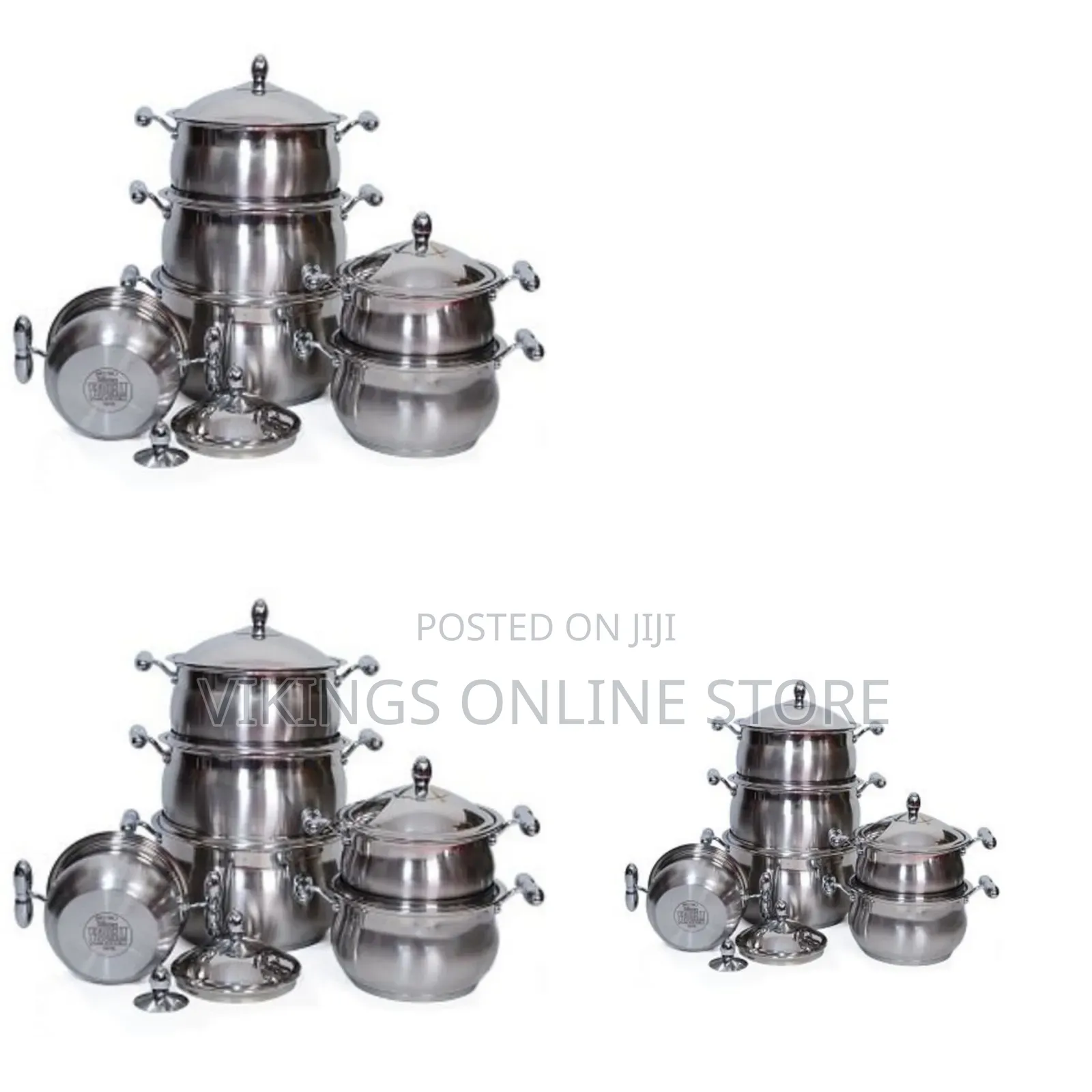 Regail 12 Piece Heavy Stainless Steel Saucepans Cookware Pots - Silver