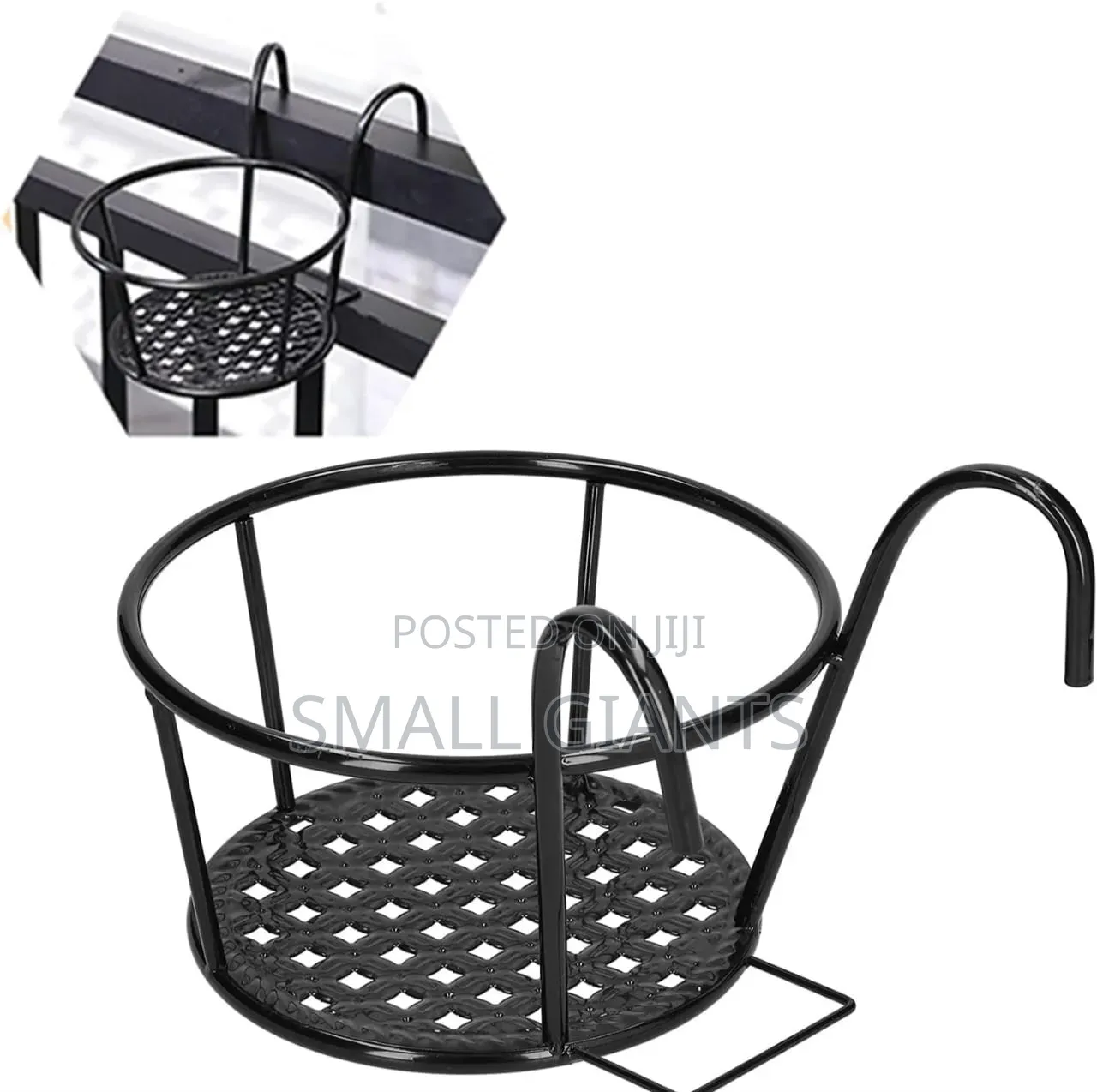 8.7inchs Round Metal Hanging Railing Planters