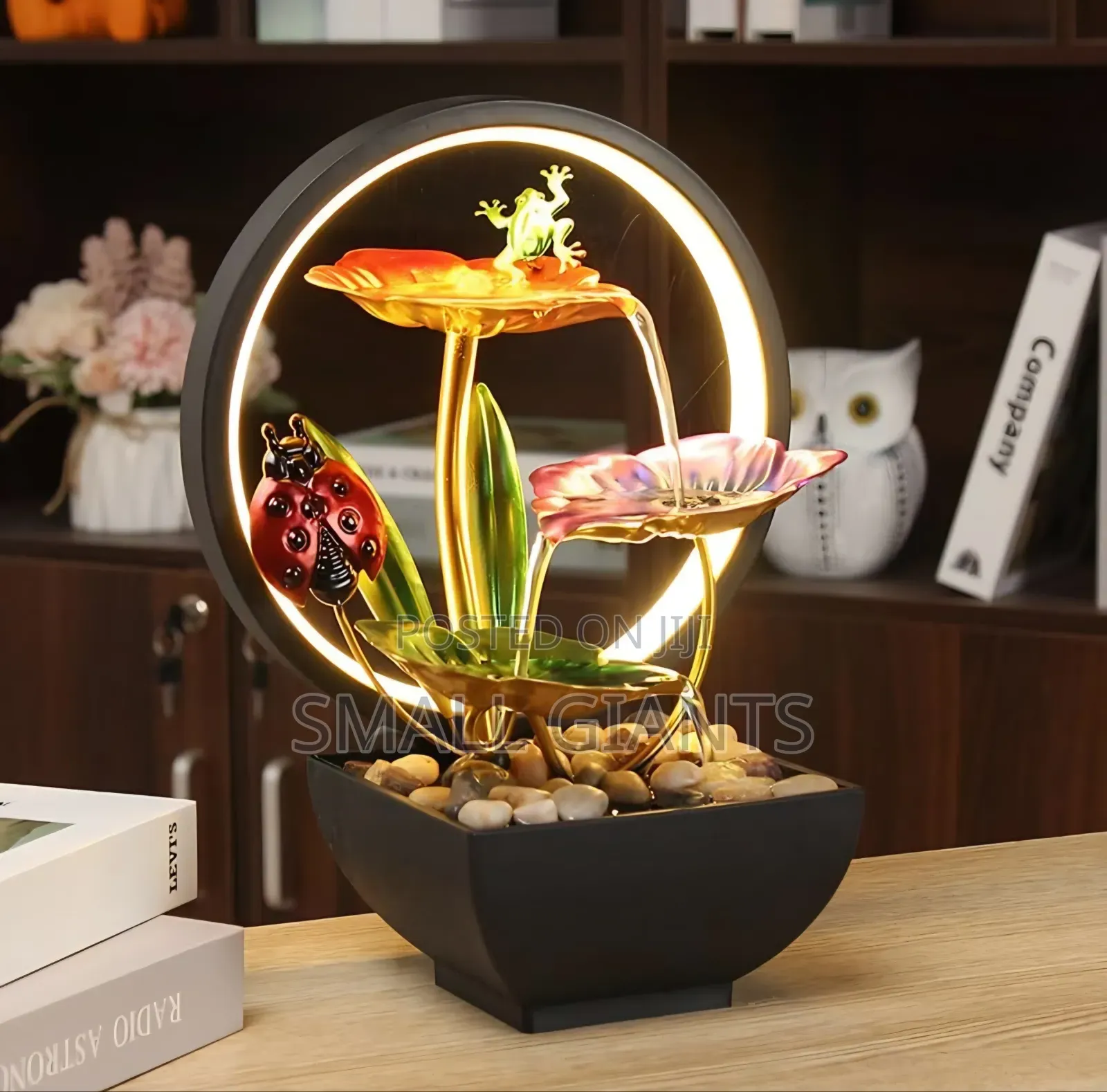 Ladybug Tabletop Fountain With Led Lighting